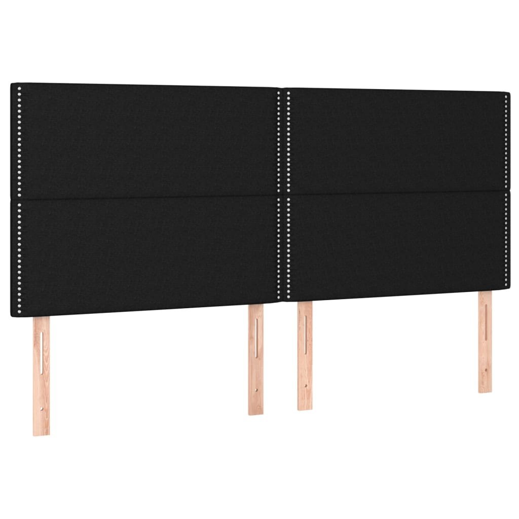 Zagłówki do łóżka, 4 szt., czarny, 100x5x78/88 cm, tkanina Lumarko!