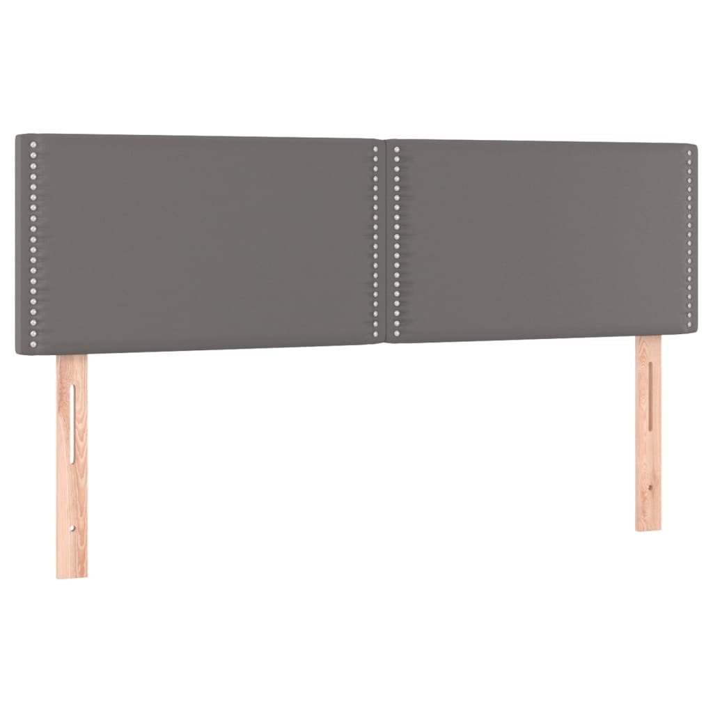 Zagłówki do łóżka, 2 szt, szare, 72x5x78/88 cm, sztuczna skóra Lumarko!