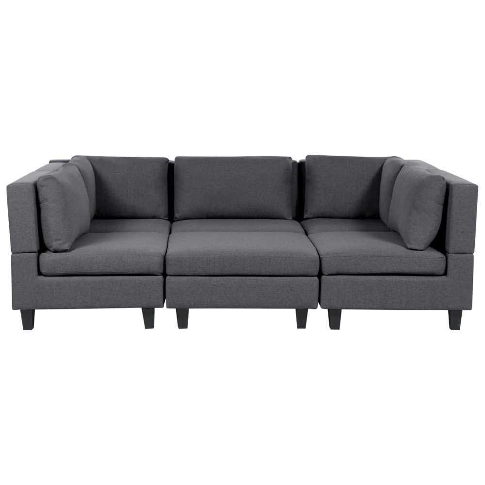 Sofa modułowa 5-osobowa z otomaną ciemnoszara