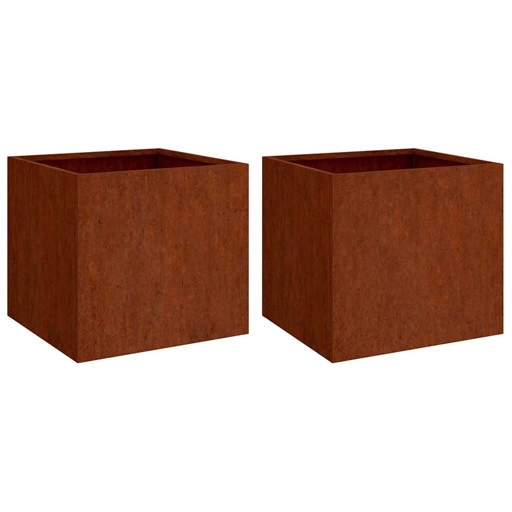 Donice, 2 szt., 42x40x39 cm, stal kortenowska Lumarko!