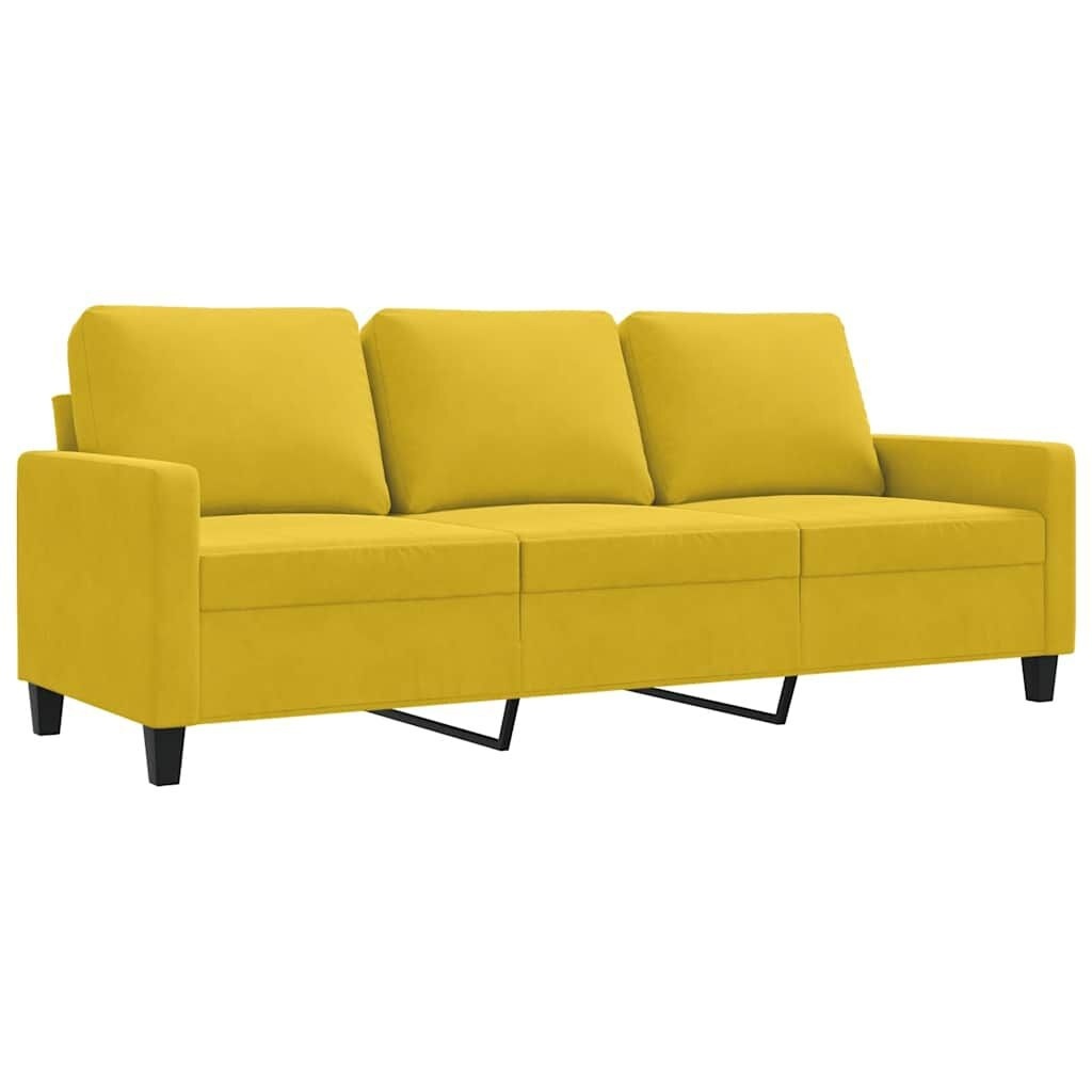 Sofa 3-osobowa, żółty, 180 cm, tapicerowana aksamitem Lumarko!