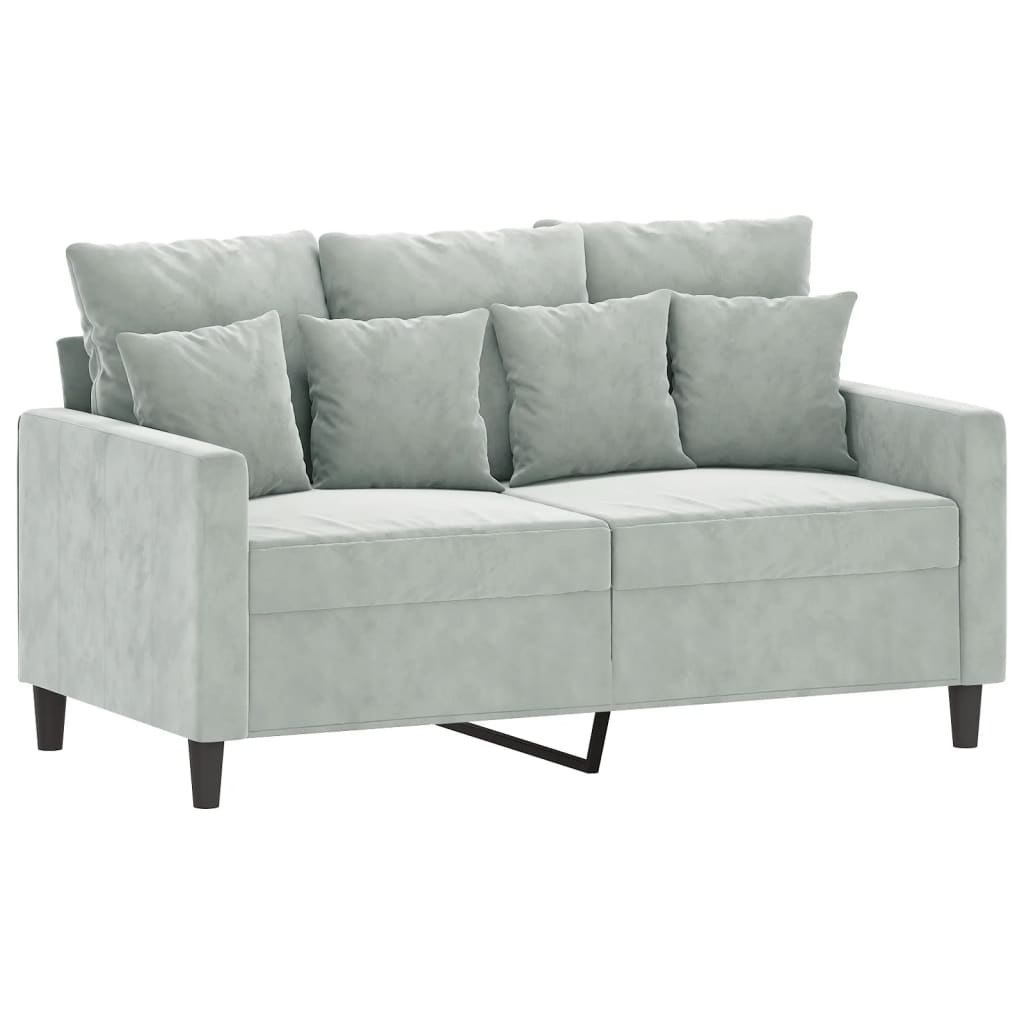 Sofa 2-osobowa, jasnoszara, 120 cm, tapicerowana aksamitem Lumarko!