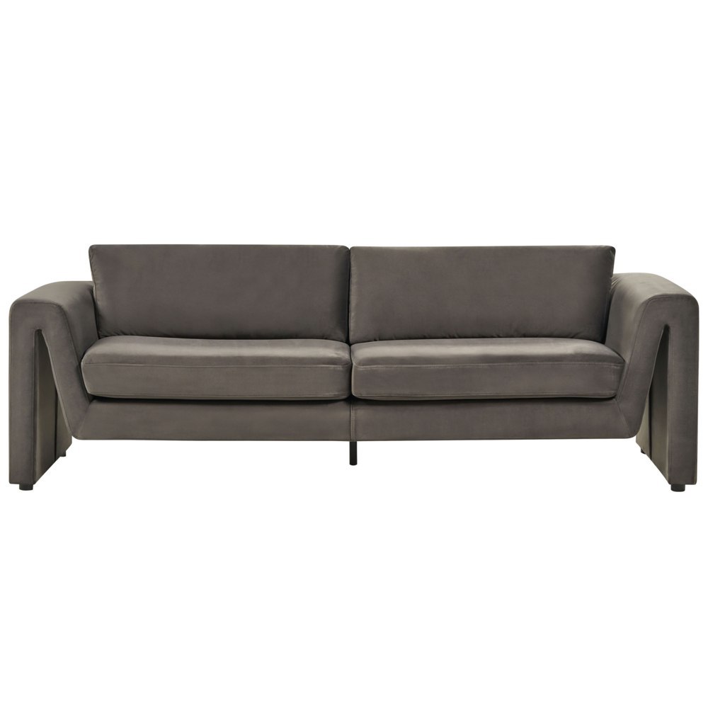 Sofa welurowa grafitowa szara MAUNU