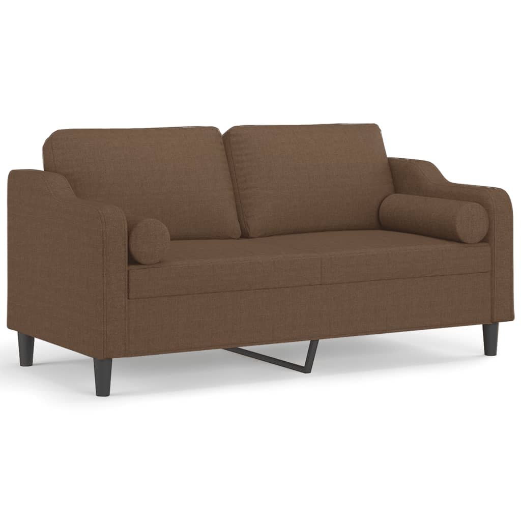 2-osobowa sofa z poduszkami, brązowa, 140 cm, tkanina Lumarko!