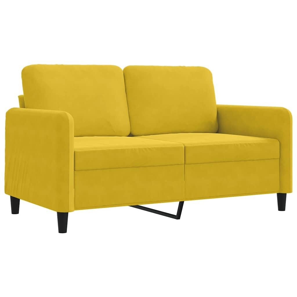 Sofa 2-osobowa, żółta, 120 cm, tapicerowana aksamitem Lumarko!