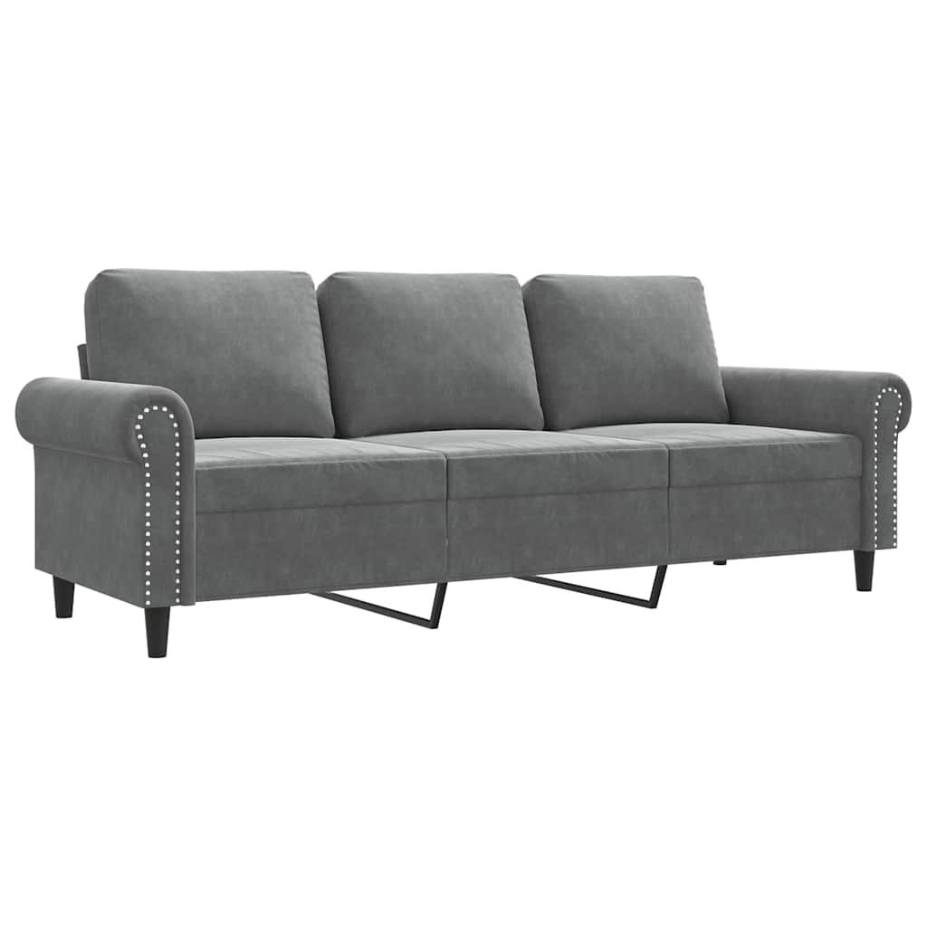 Sofa 3-osobowa, ciemnoszara, 180 cm, obita aksamitem Lumarko!