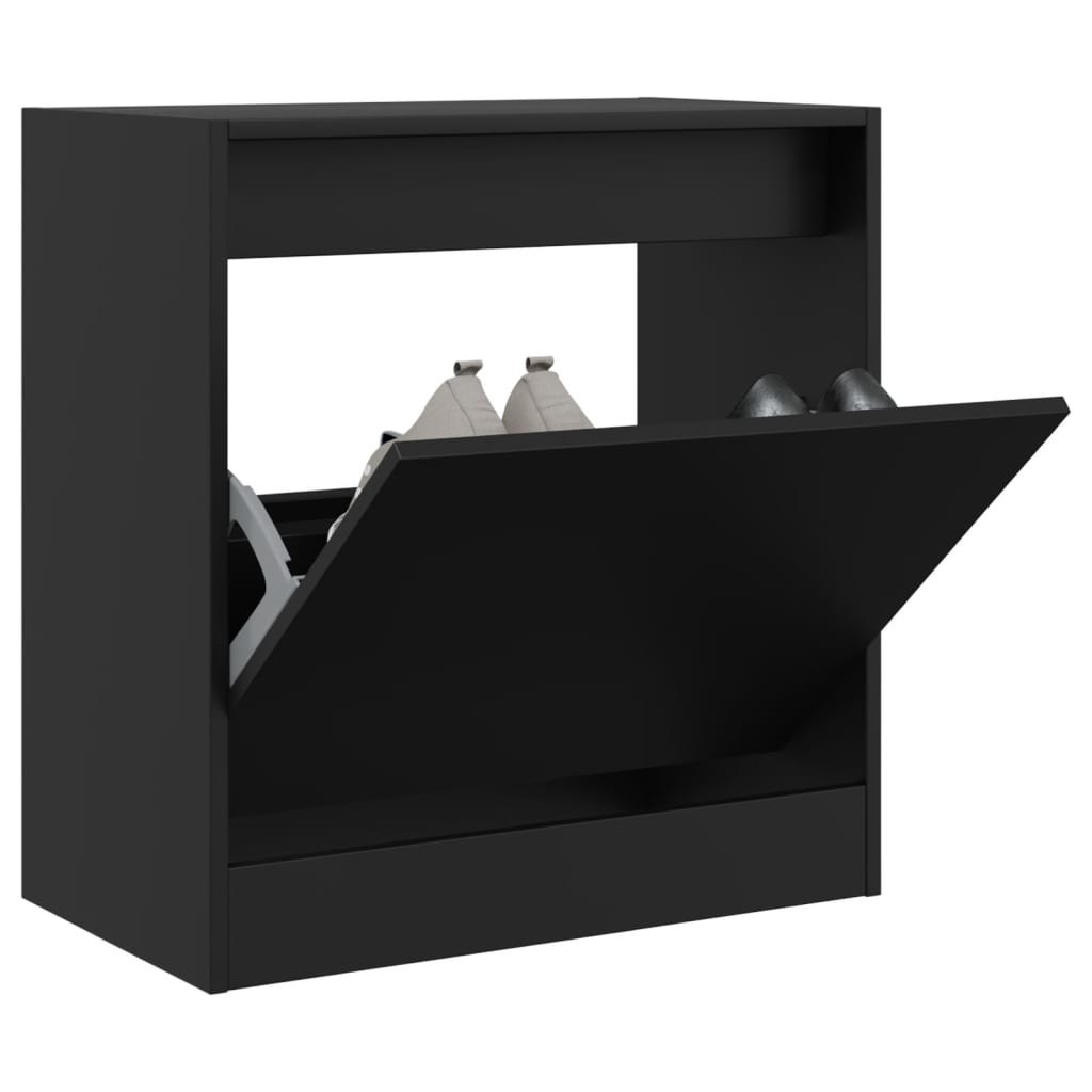 Szafka na buty, czarna, 60x34x63,5 cm, materiał drewnopochodny Lumarko!