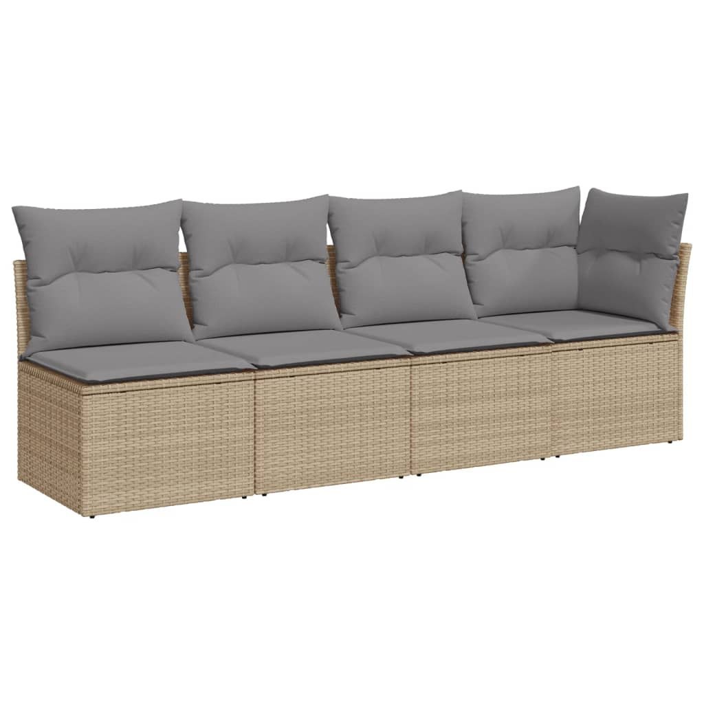Sofa ogrodowa z poduszkami, 4-osobowa, beż, polirattan Lumarko!
