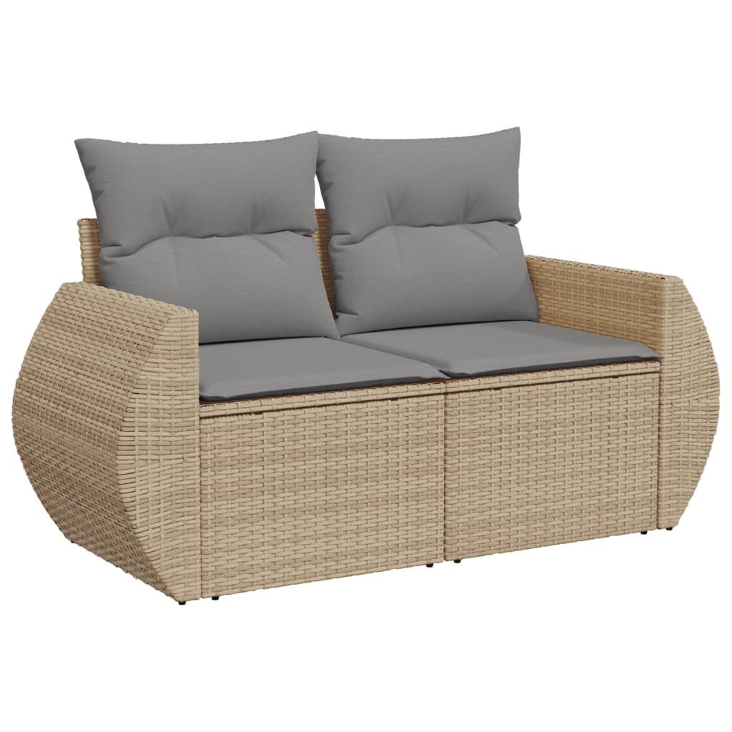 Sofa ogrodowa z poduszkami, 2-osobowa, beżowa, polirattan Lumarko!