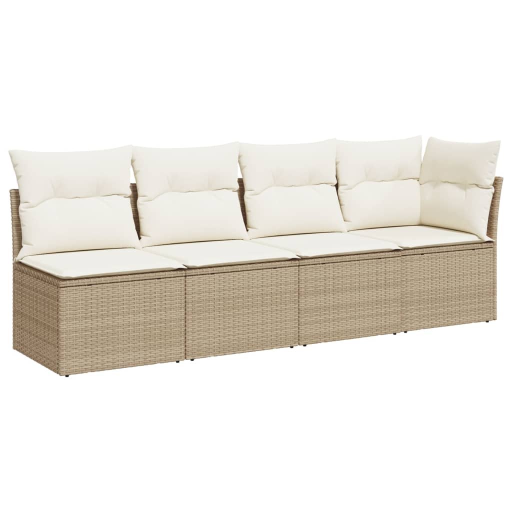 Sofa ogrodowa z poduszkami, 4-osobowa, beż, polirattan Lumarko!
