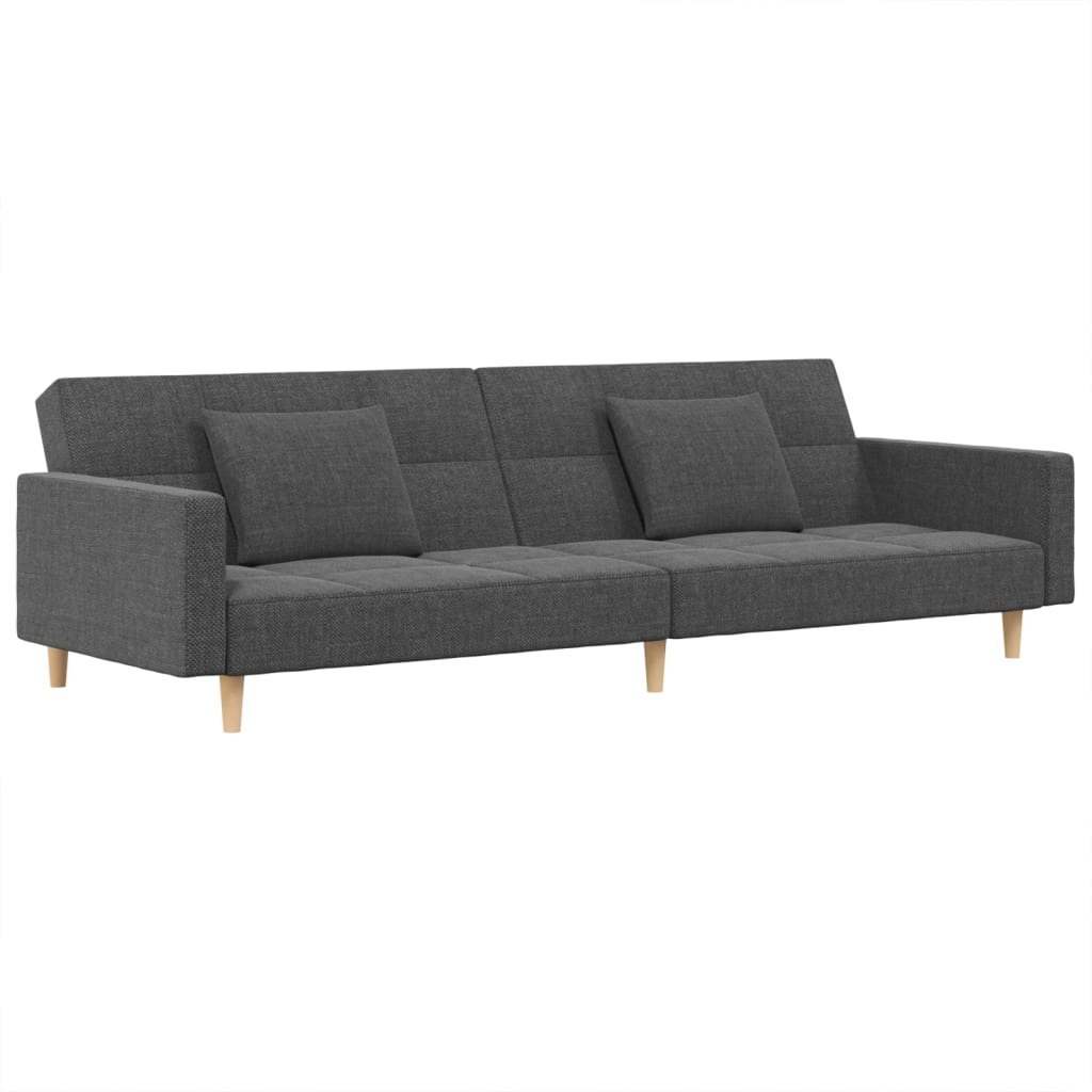 2-osobowa kanapa, 2 poduszki, jasnoszara, tapicerowana tkaniną Lumarko!