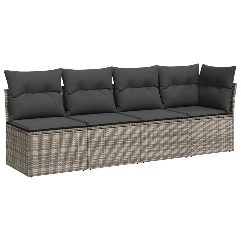 Sofa ogrodowa z poduszkami, 4-osobowa, szara, polirattan Lumarko!