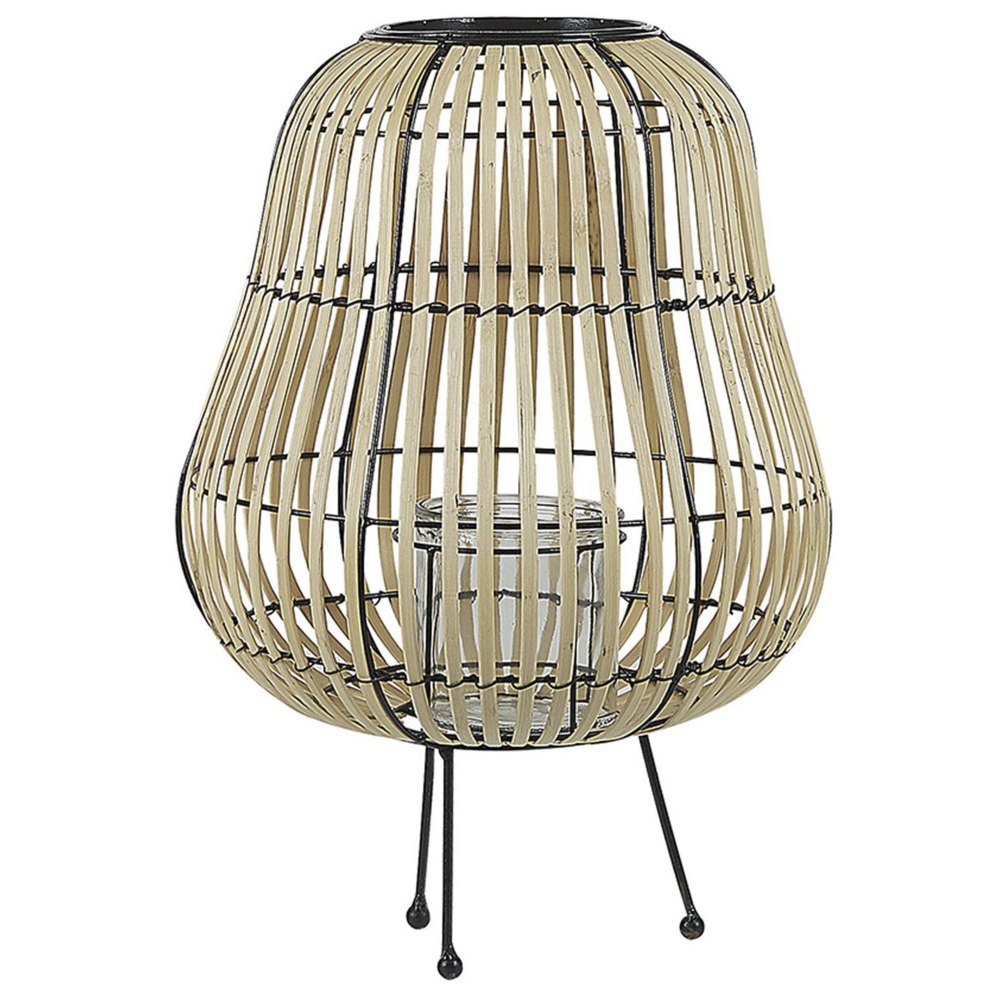 Lampion drewniany 44 cm naturalny BERKNER