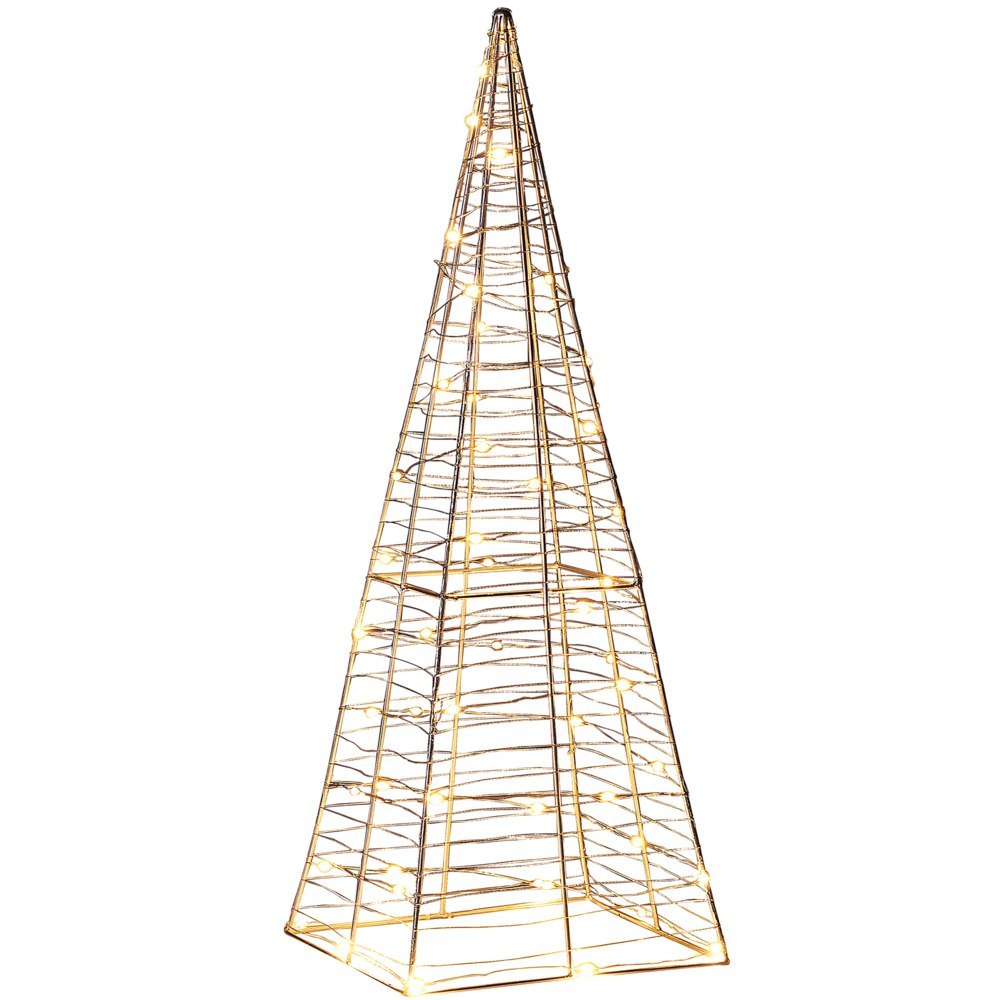 Dekoracja ogrodowa LED choinka 60 cm srebrna PUKSALA