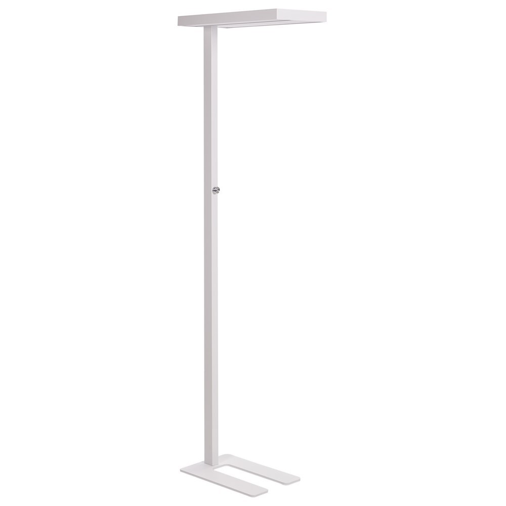 Lampa podłogowa LED metalowa biała TAURUS