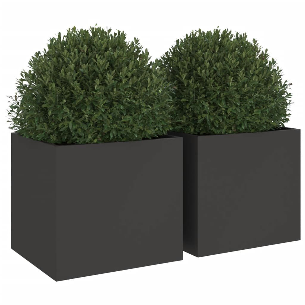 Donice, 2 szt., czarne, 32x30x29 cm, stal walcowana na zimno Lumarko!