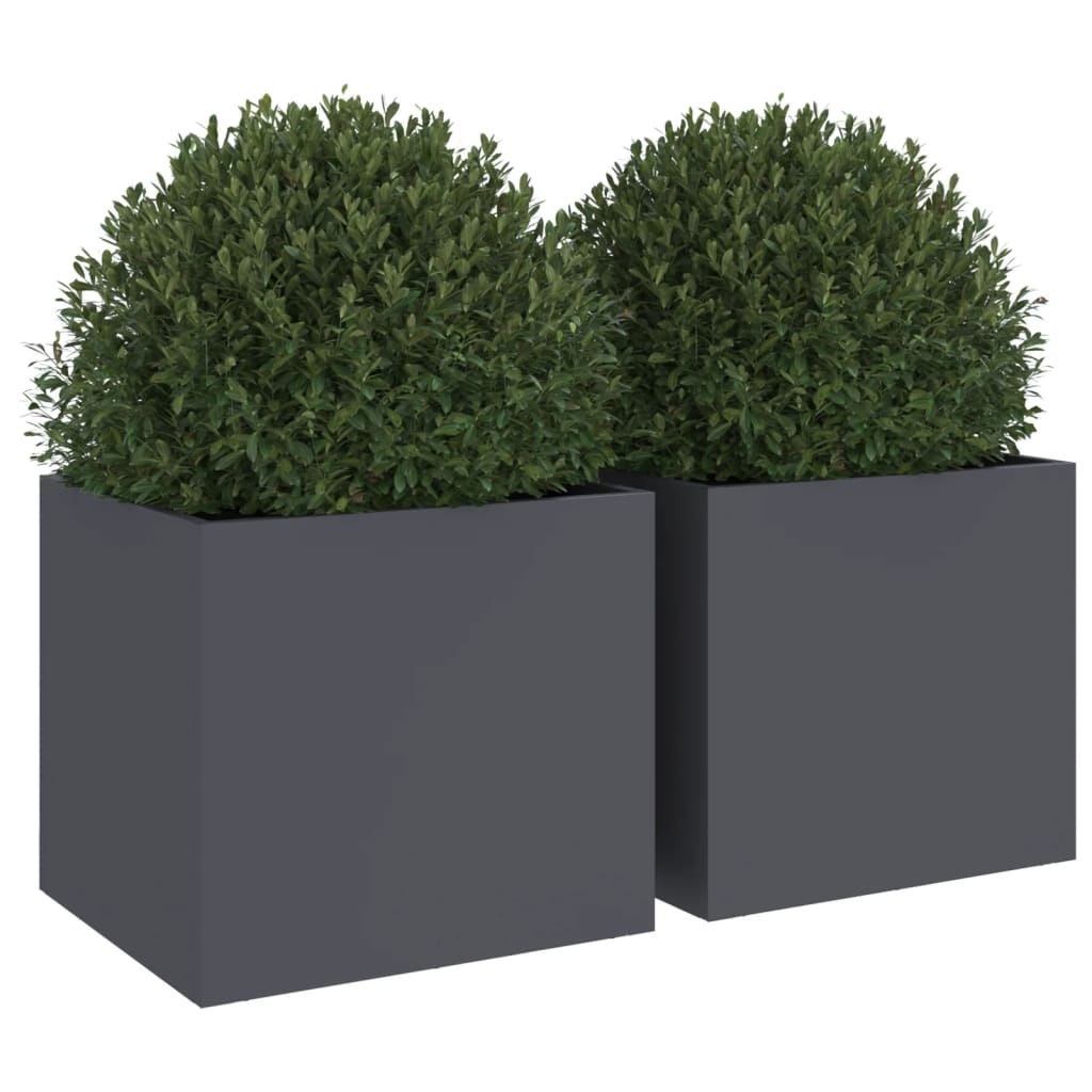 Donice, 2 szt., antracyt, 32x30x29 cm, stal walcowana na zimno Lumarko!