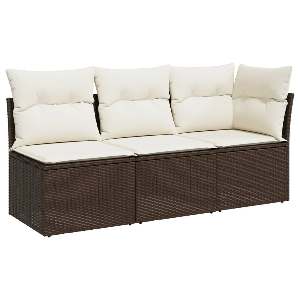 Sofa ogrodowa z poduszkami, 3-osobowa, brązowa, polirattan Lumarko!
