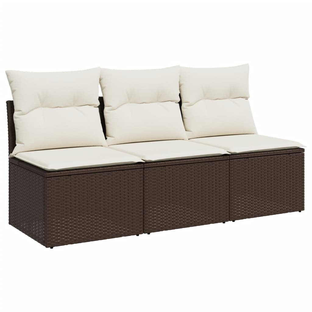 Sofa ogrodowa z poduszkami, 3-osobowa, brązowa, polirattan Lumarko!