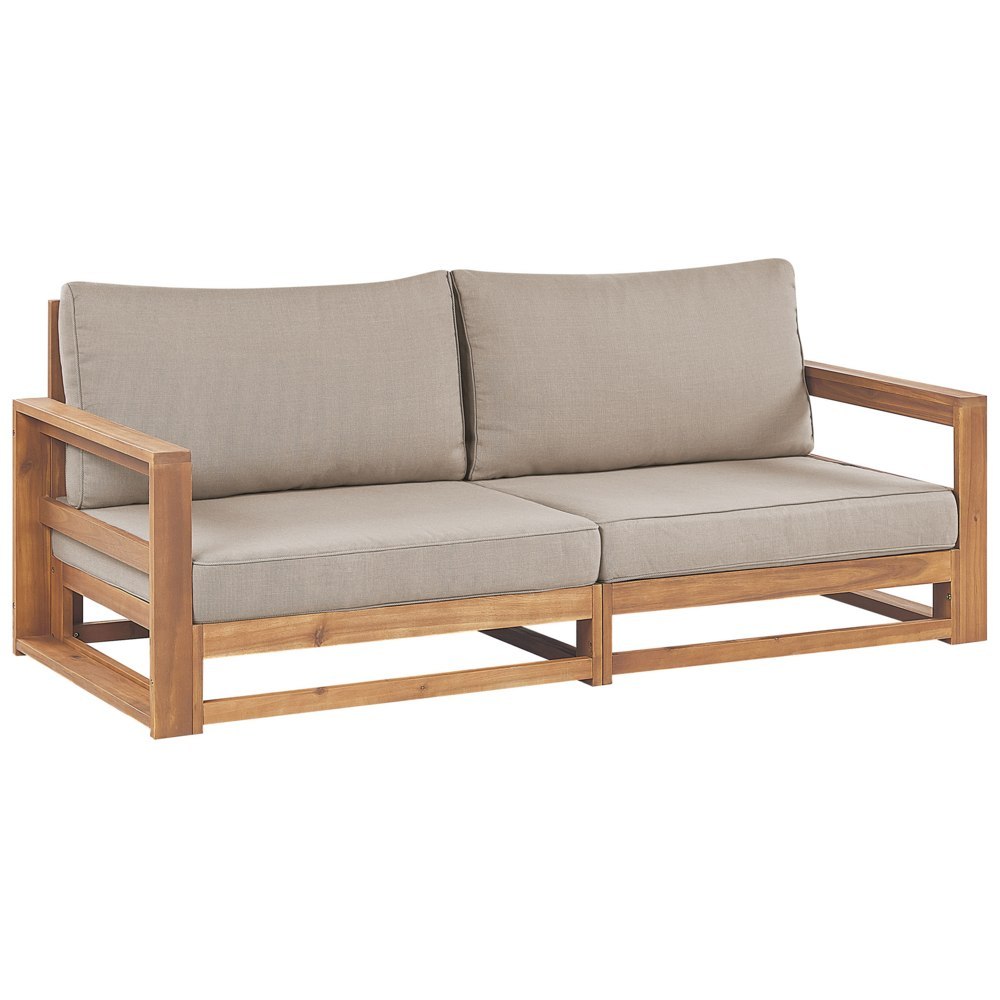Sofa ogrodowa z-certyfikowanego-drewna-akacjowego 2-osobowa jasna TIMOR II