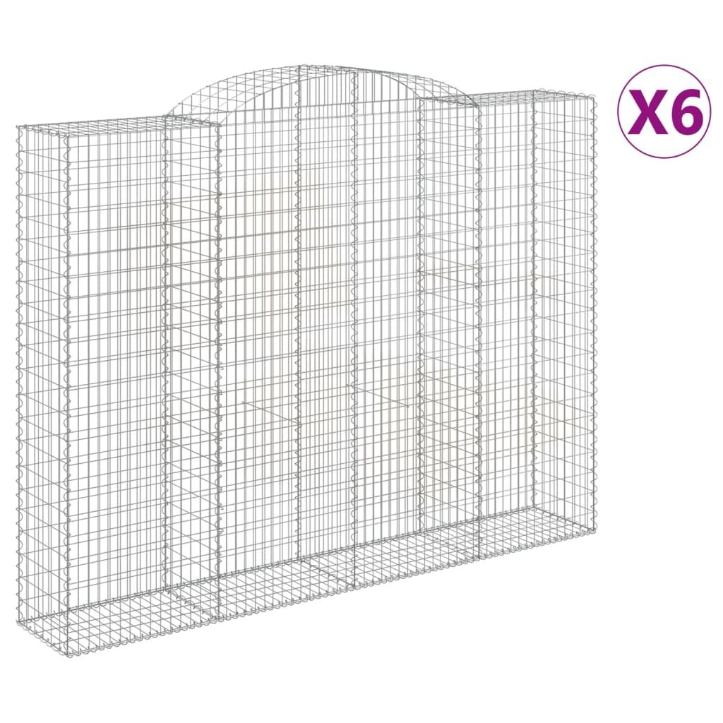 Kosze gabionowe, 6 szt, 300x50x220/240 cm, galwanizowane żelazo Lumarko!