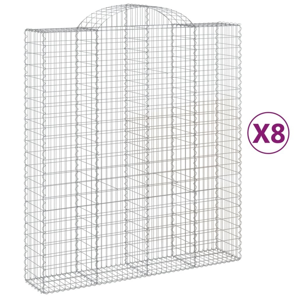 Kosze gabionowe, 8 szt, 200x50x220/240 cm, galwanizowane żelazo Lumarko!