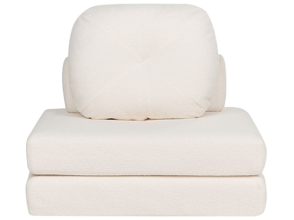 Sofa rozkładana jednoosobowa boucle biała OLDEN