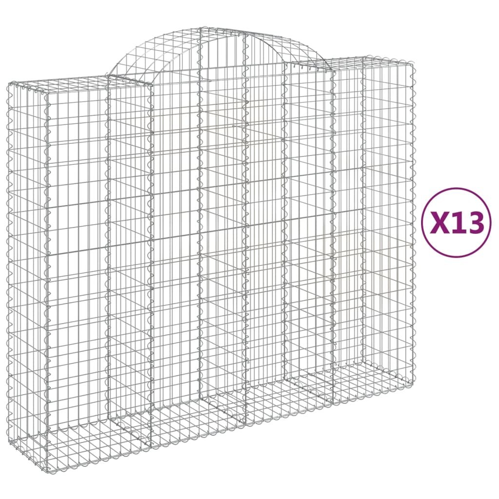 Kosze gabionowe, 13 szt, 200x50x160/180cm, galwanizowane żelazo Lumarko!