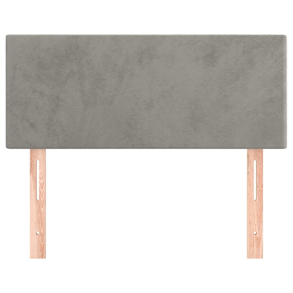 Zagłówek do łóżka, jasnoszary, 100x5x78/88 cm, aksamit Lumarko!