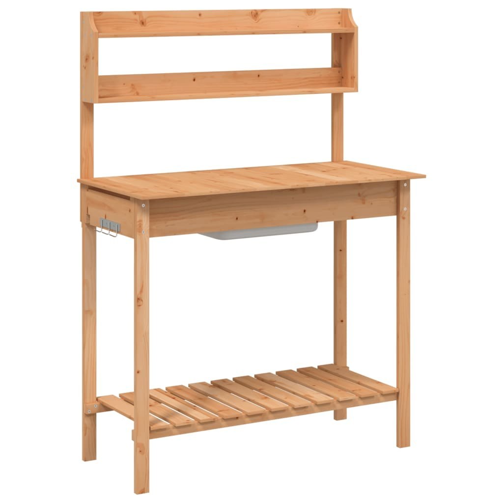 Stolik do przesadzania roślin ze zlewem, brąz, 147,5x44x139,5cm Lumarko!