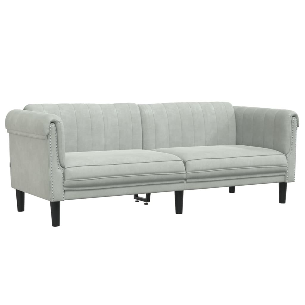 Sofa 3-osobowa, jasnoszara, tapicerowana aksamitem Lumarko!