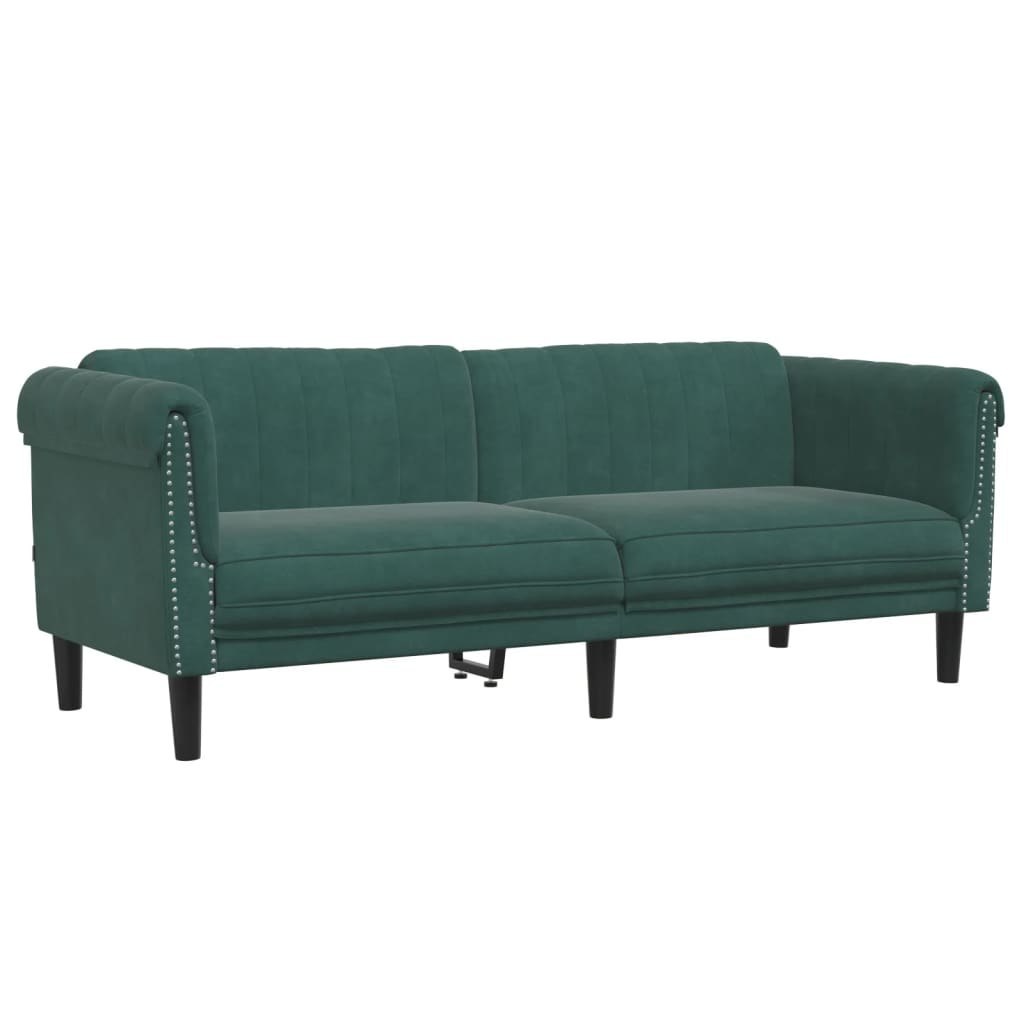 Sofa 3-osobowa, ciemnozielona, tapicerowana aksamitem Lumarko!
