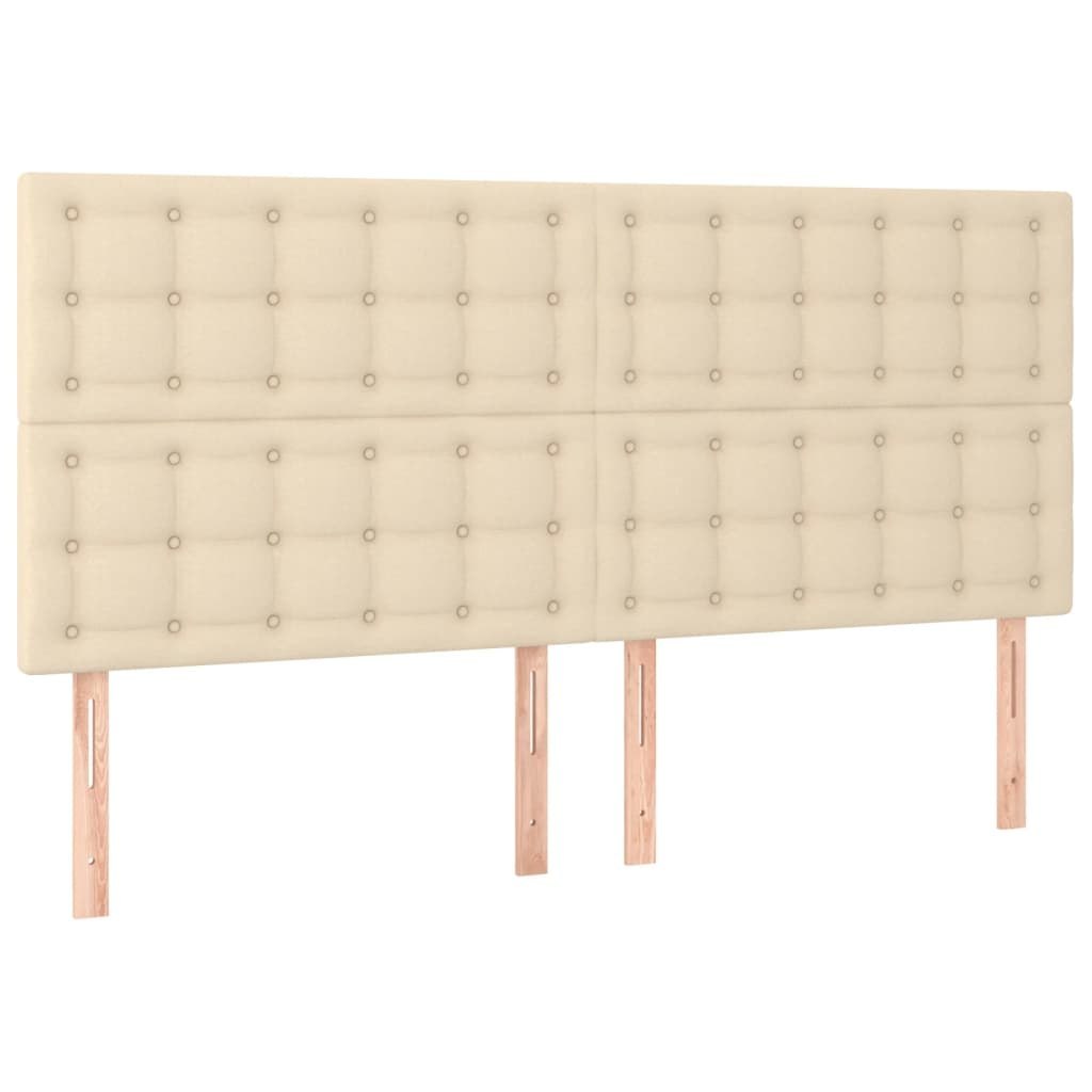Zagłówki do łóżka, 4 szt., kremowe, 90x5x78/88 cm, tkanina Lumarko!