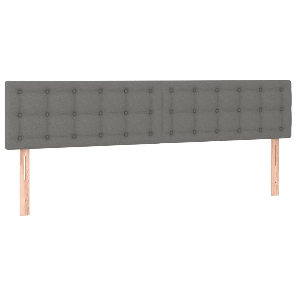 Zagłówki do łóżka, 2 szt., ciemnoszary, 90x5x78/88 cm, tkanina Lumarko!