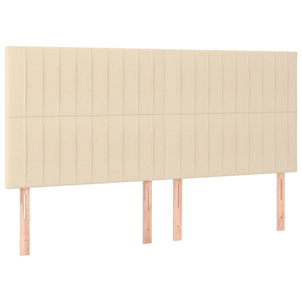 Zagłówki do łóżka, 4 szt., kremowe, 100x5x78/88 cm, tkanina Lumarko!