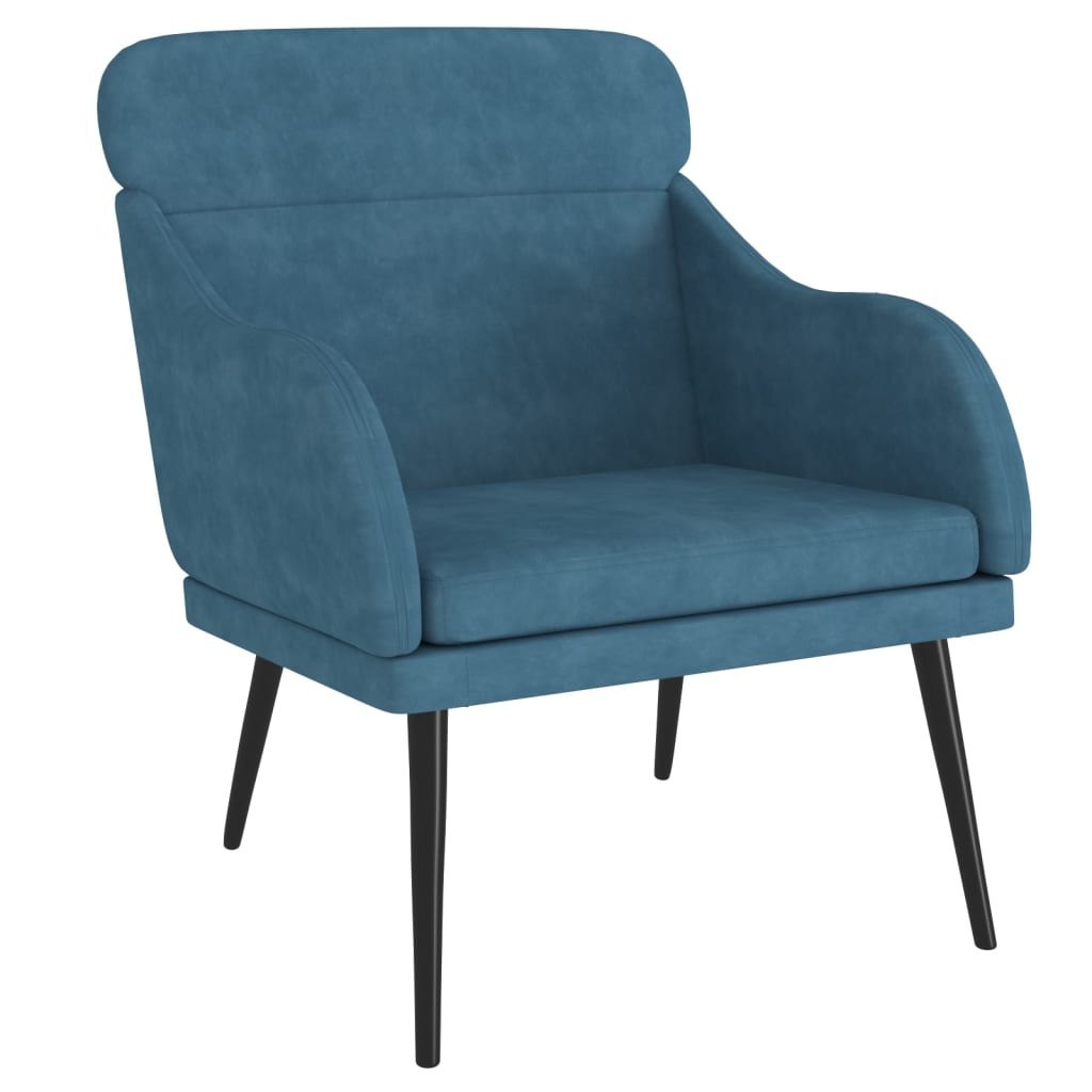 Fotel, niebieski, 63x76x80 cm, obity aksamitem Lumarko!