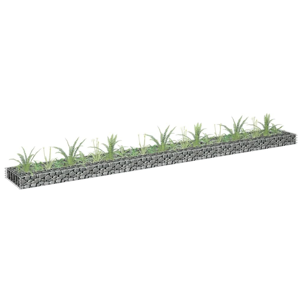 Podwyższona donica gabionowa, galwanizowana stal, 270x30x10 cm Lumarko!