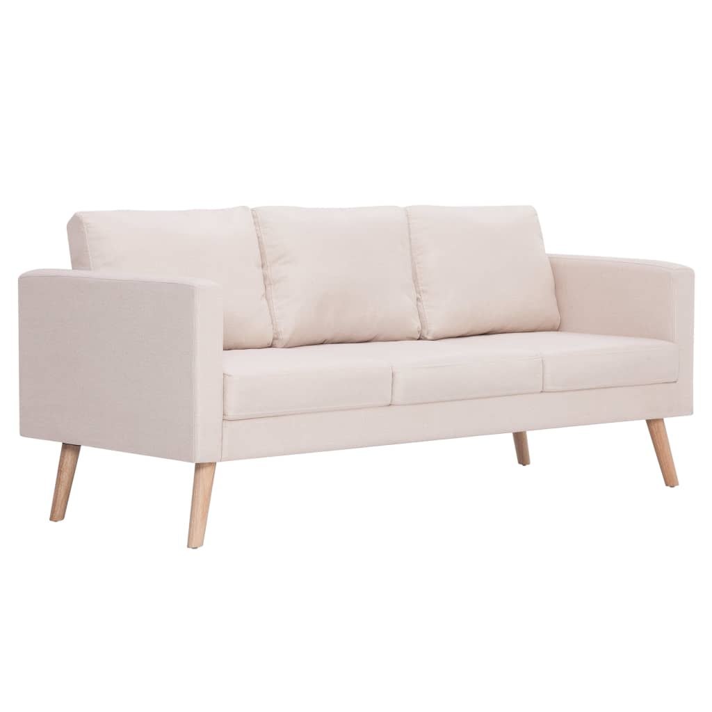 Sofa 3-osobowa, materiałowa, kremowa Lumarko!