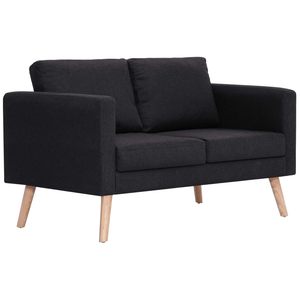 2-osobowa sofa tapicerowana tkaniną, czarna Lumarko!