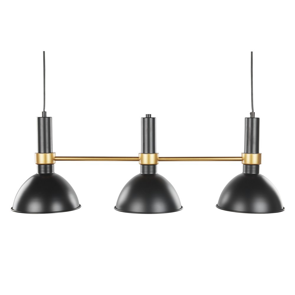 Lampa wisząca 3-punktowa metalowa czarno-złota BELES