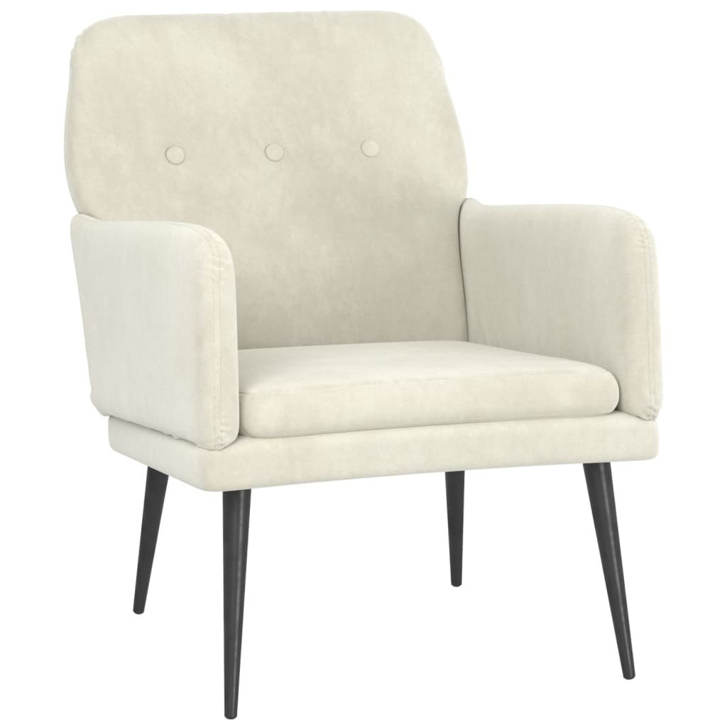 Fotel, kremowy, 62x79x79 cm, obity aksamitem Lumarko!