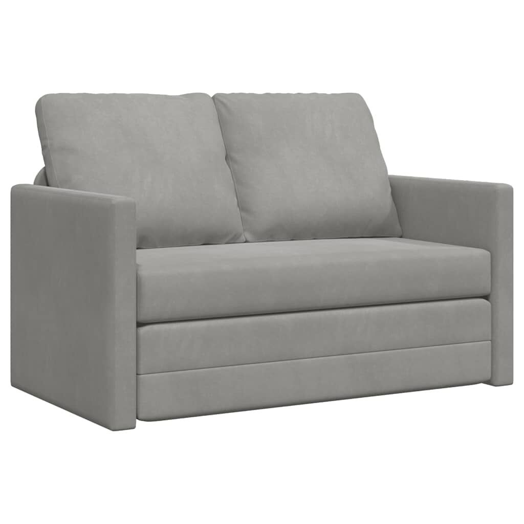 Sofa podłogowa 2-w-1, jasnoszara, 122x204x55 cm, aksamit Lumarko!
