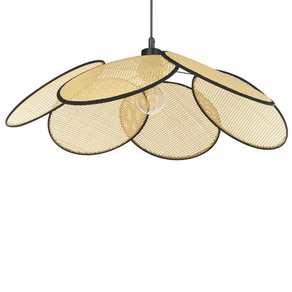Lampa wisząca naturalna z czarnym MEROO