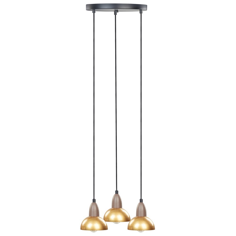 Lampa wisząca 3-punktowa metalowa mosiężna CASTALY
