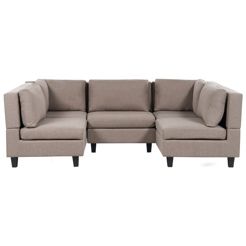 Sofa modułowa 5-osobowa brązowa