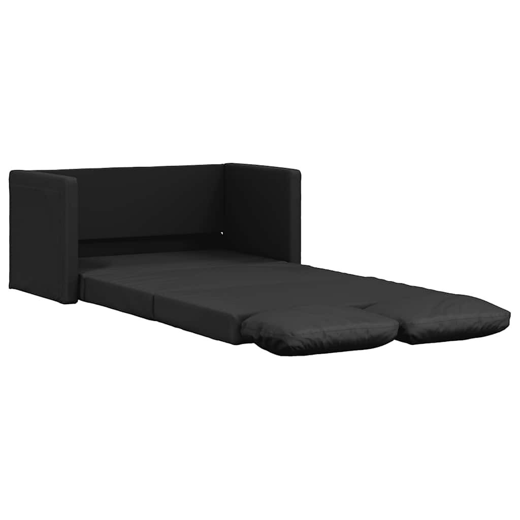 Sofa podłogowa 2-w-1, czarna, 112x174x55 cm, sztuczna skóra Lumarko!