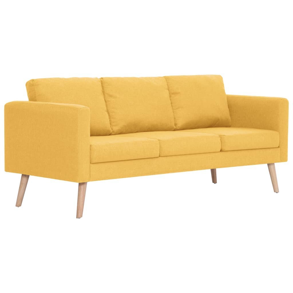 Sofa 3-osobowa tapicerowana tkaniną, żółta Lumarko!