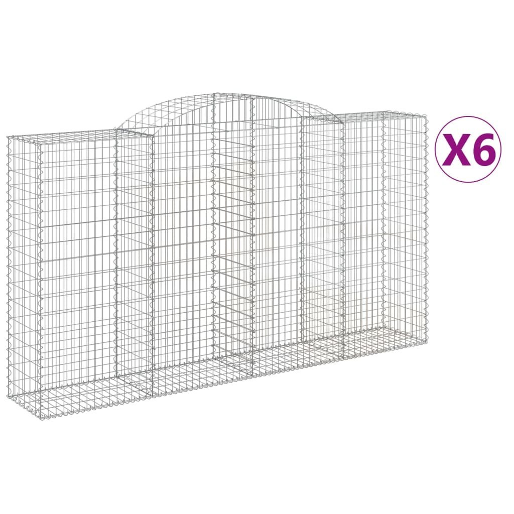 Kosze gabionowe z łukiem, 6 szt., 300x50x160/180 cm, żelazo Lumarko!