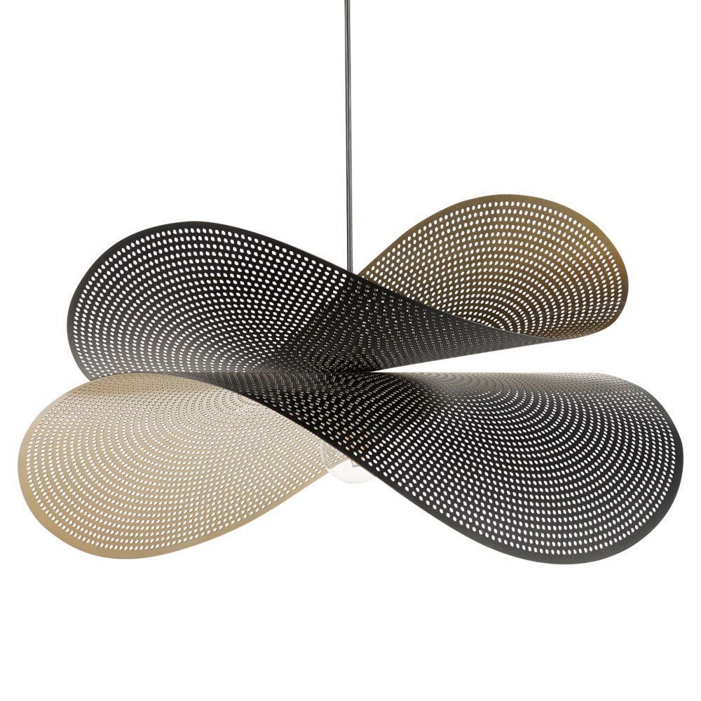 Lampa wisząca metalowa czarno-złota DOYLES