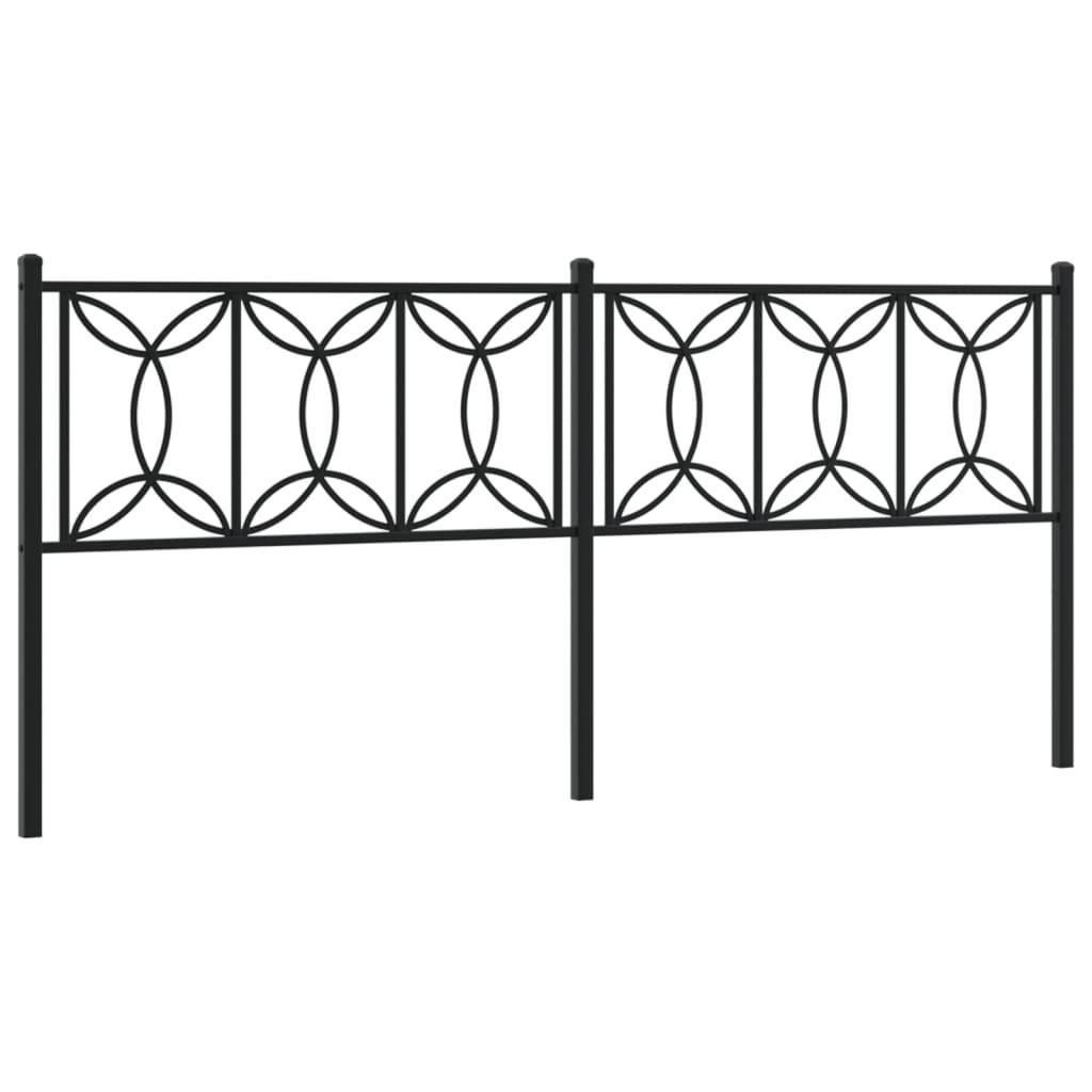 Metalowe wezgłowie, czarne, 200 cm